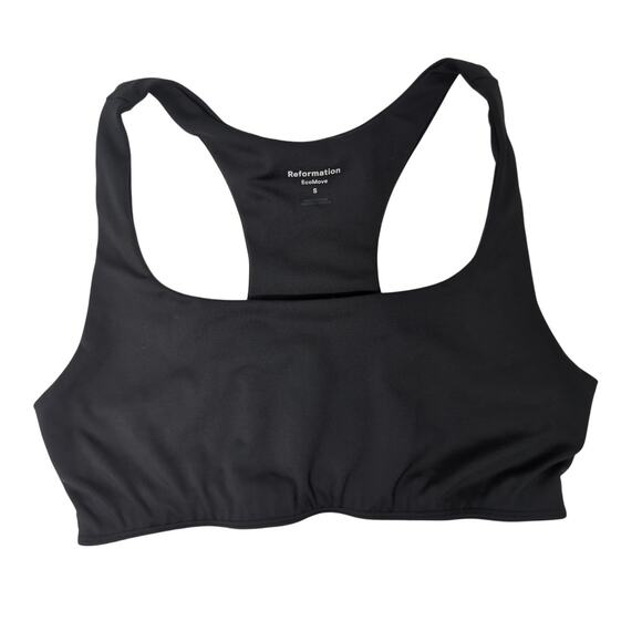 Reformation Gwen EcoMove Sports Bra Black Racerback Yoga Gym Workout Running - Picture 1 of 3